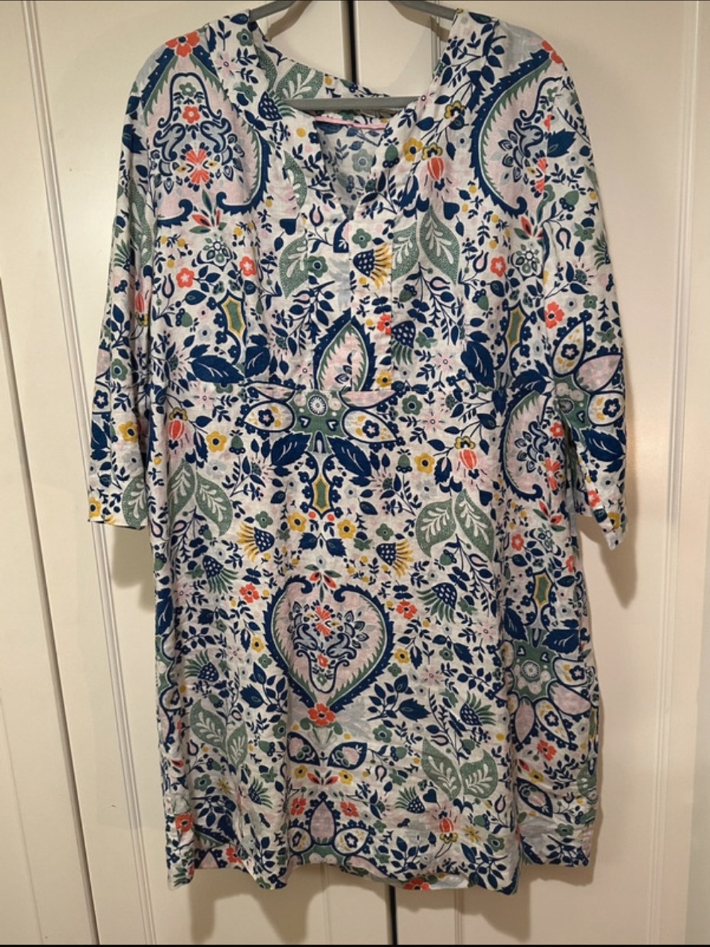 NWOT Boden Floral Print Tunic Dress in 100% linen